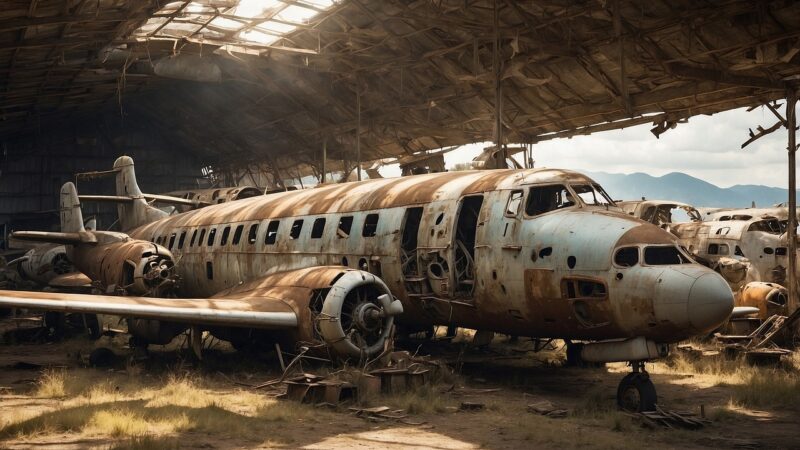 ai generated, plane, abandoned
