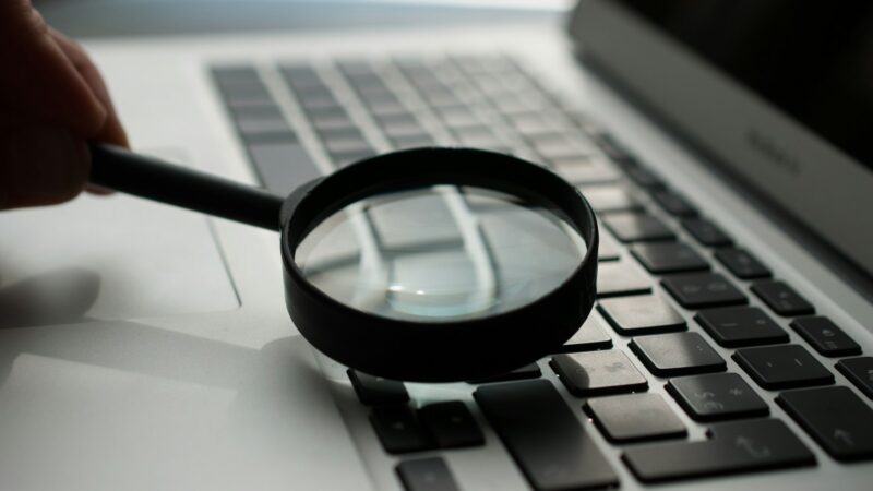 pesquisa cpf - magnifying glass near gray laptop computer