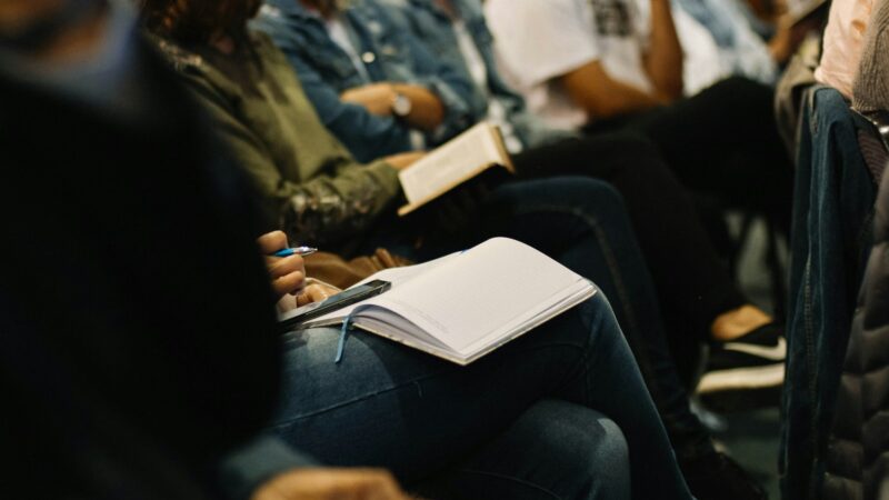 woman reading book